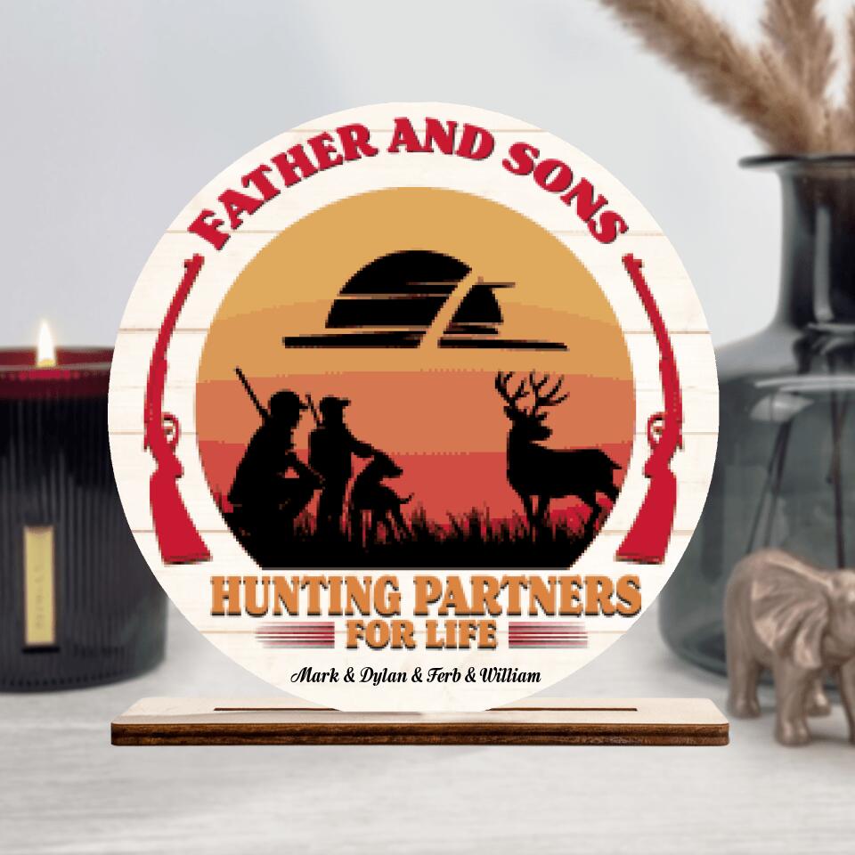 Personalized Hunting Deer Wooden Plaque - Gift Idea For Father's Day - Hunting Partners For Life