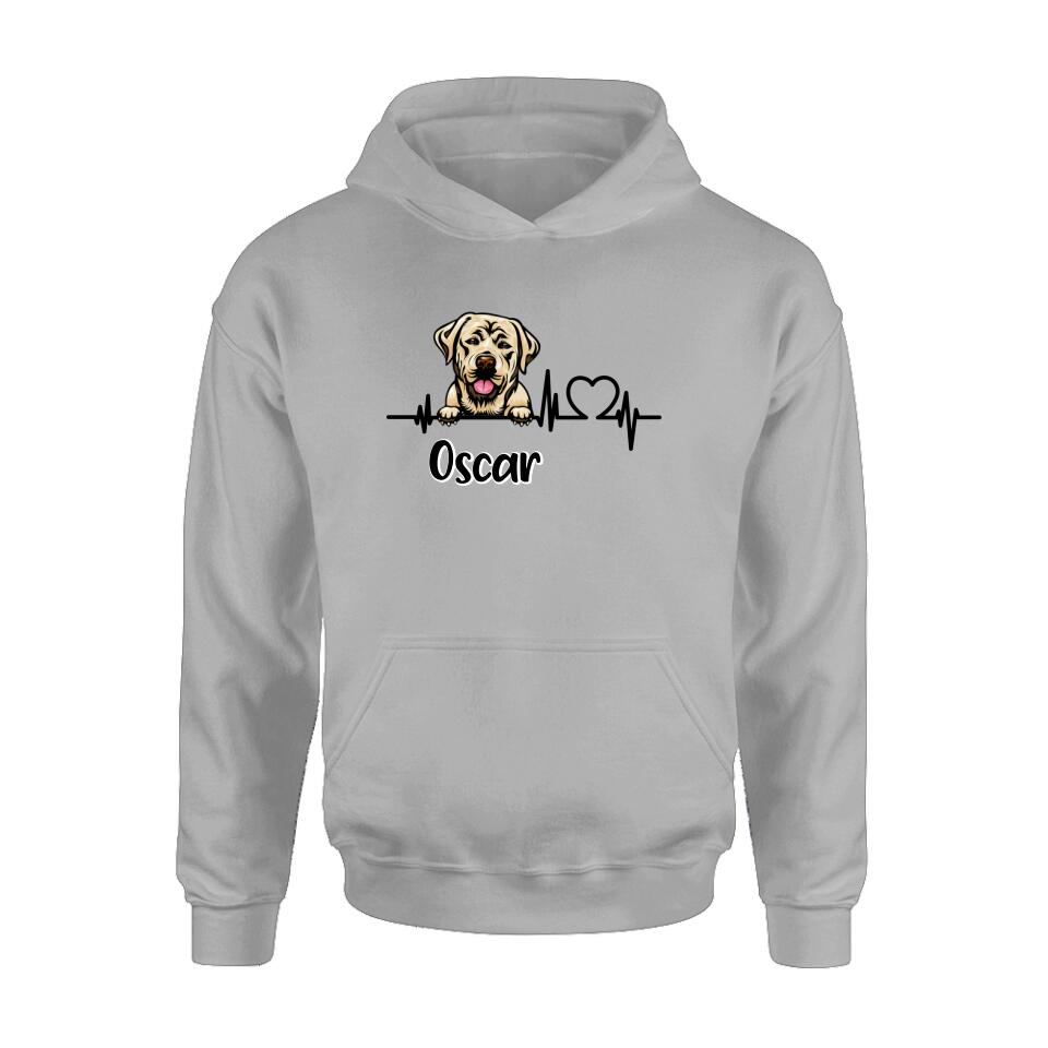 Personalized Heartbeat Dog/Cat Shirt/Pullover Hoodie - Up to 2 Pets - Gift Idea For Dog/Cat Lover