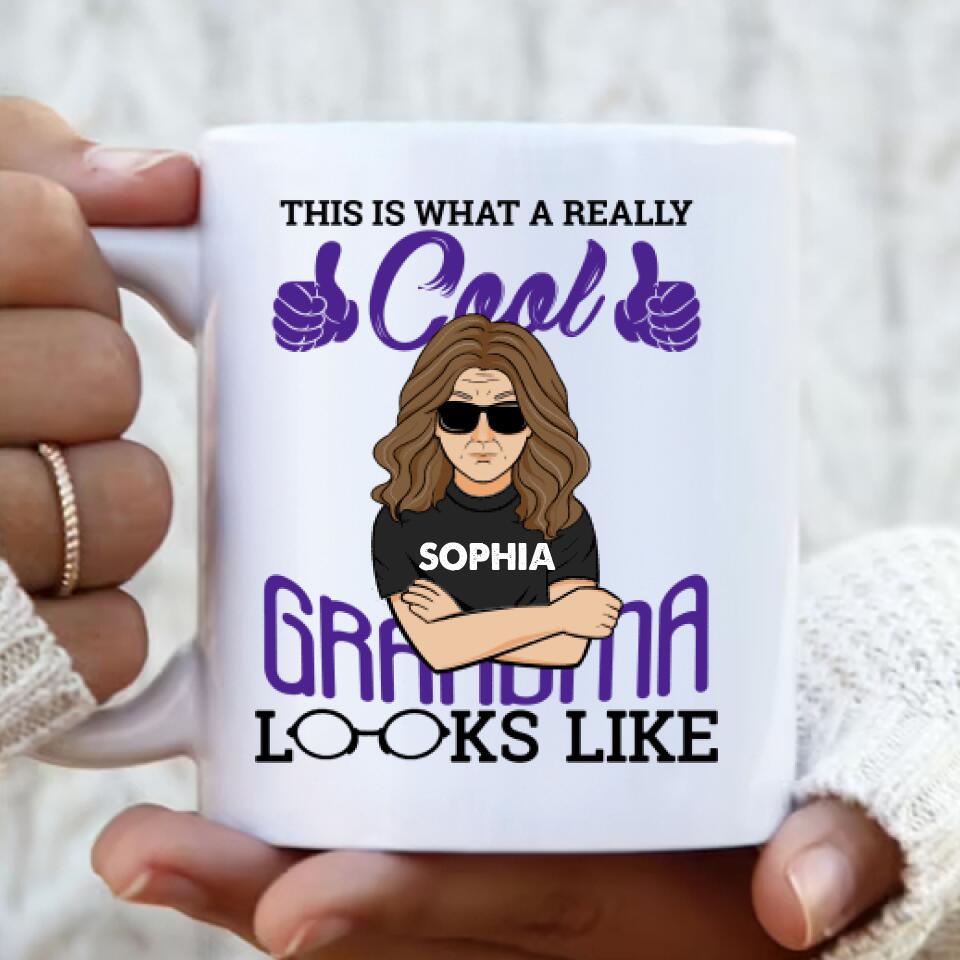 Personalized Cool Grandma/Grandpa Mug - Gift Idea For Grandparents - This Is What A Really Cool Grandma/Grandpa Looks Like