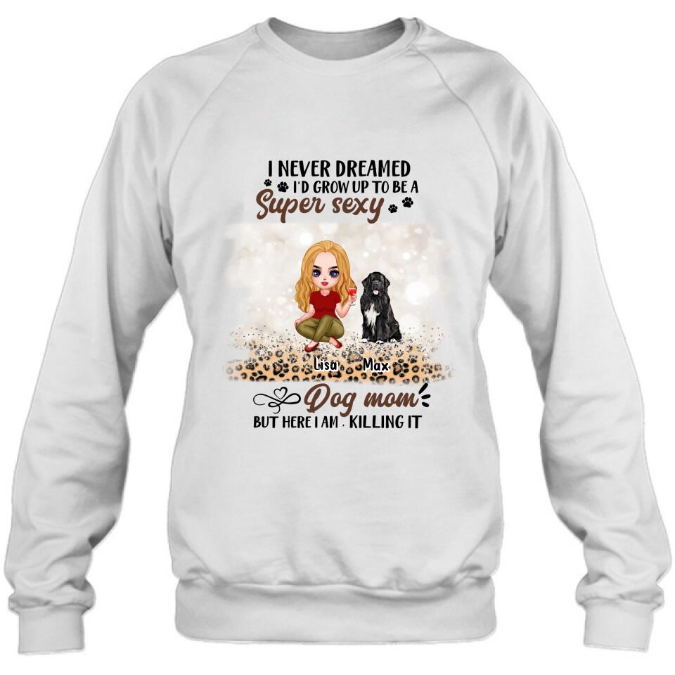 Personalized Dog Mom Shirt - Up to 6 Dogs - Best Gift For Dog Lover - Crazy Dog Mom