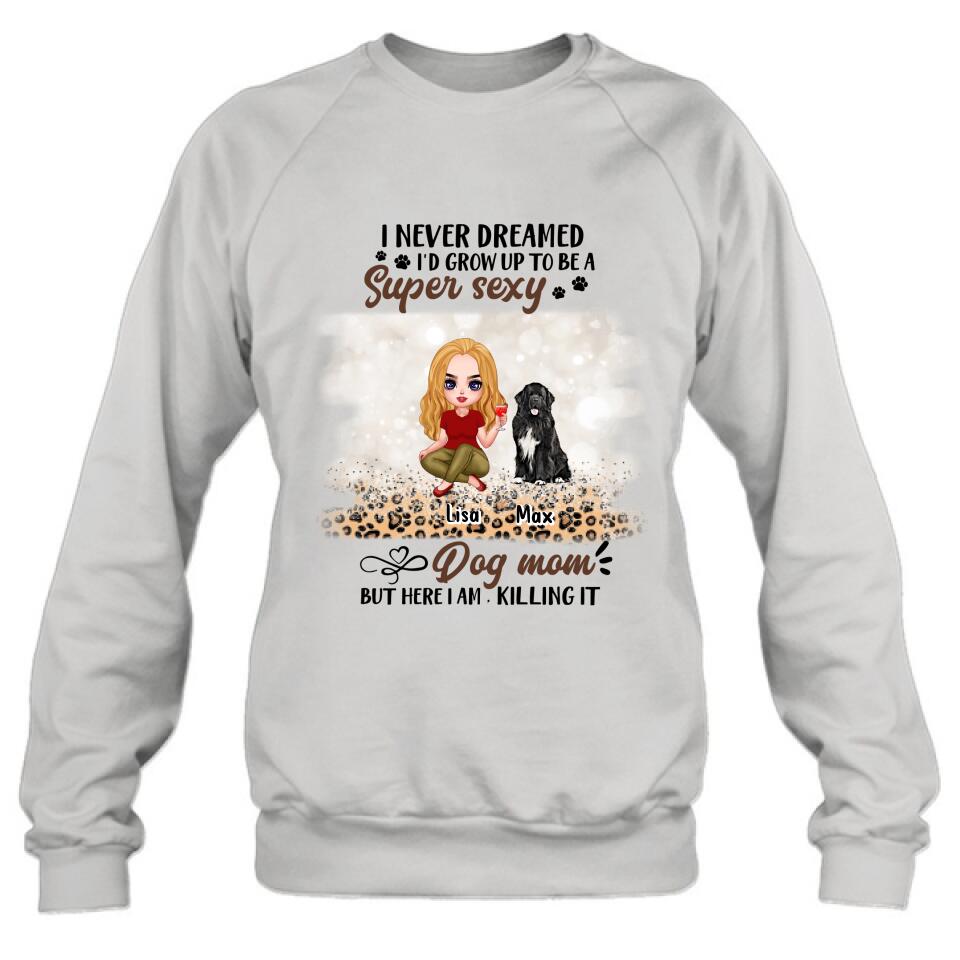 Personalized Dog Mom Shirt - Up to 6 Dogs - Best Gift For Dog Lover - Crazy Dog Mom