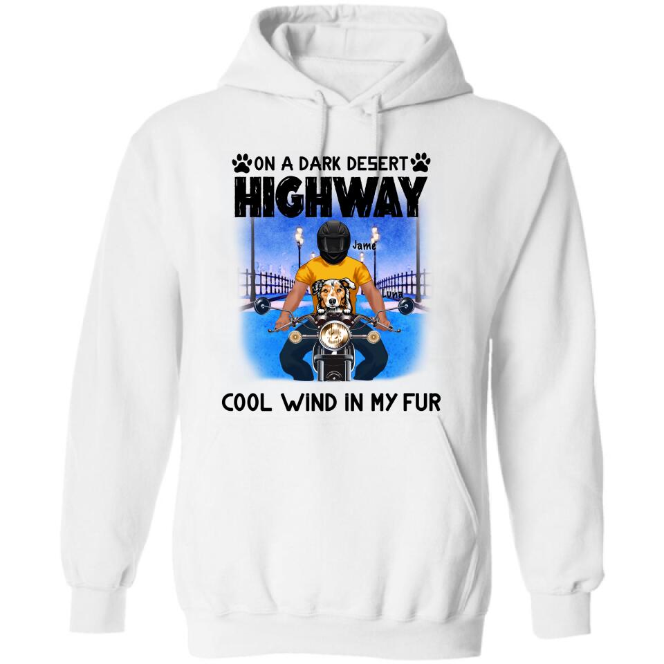 Personalized Dog With Bikers T-shirt - Gift For Dog Lover - Up to 3 Dogs - Cool Wind In My Fur