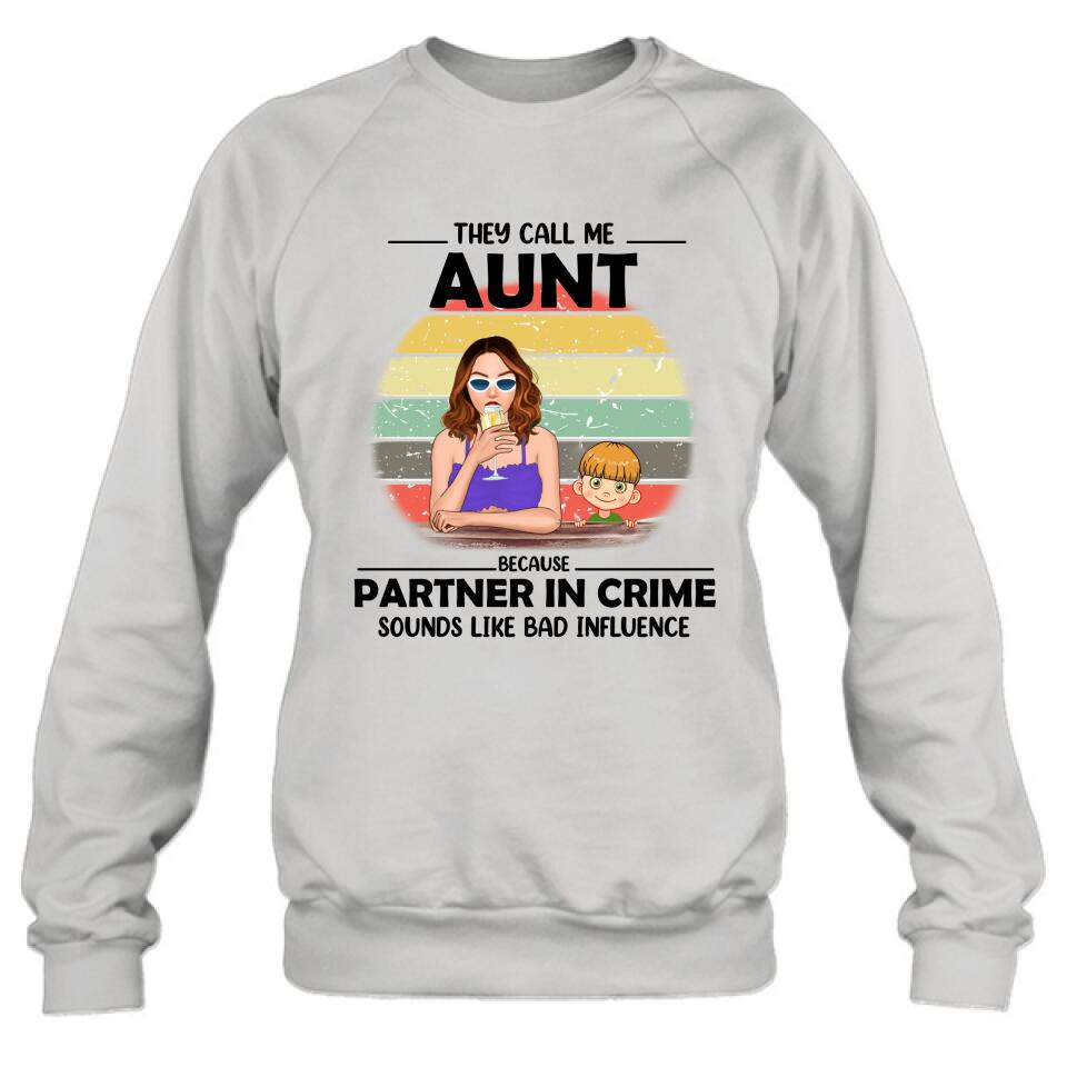 Personalized Aunt T-Shirt/Pullover Hoodie - Aunt With Up to Two Kids - 7ICUJZ