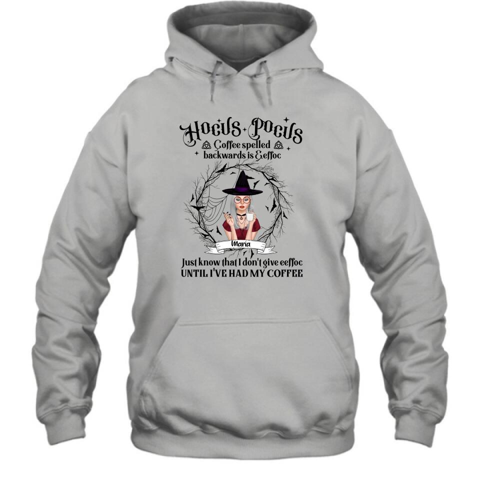 Personalized Witch T-Shirt/Hoodie - Gift for Friends, Halloween - Coffee Spelled Backwards - RYXW2G
