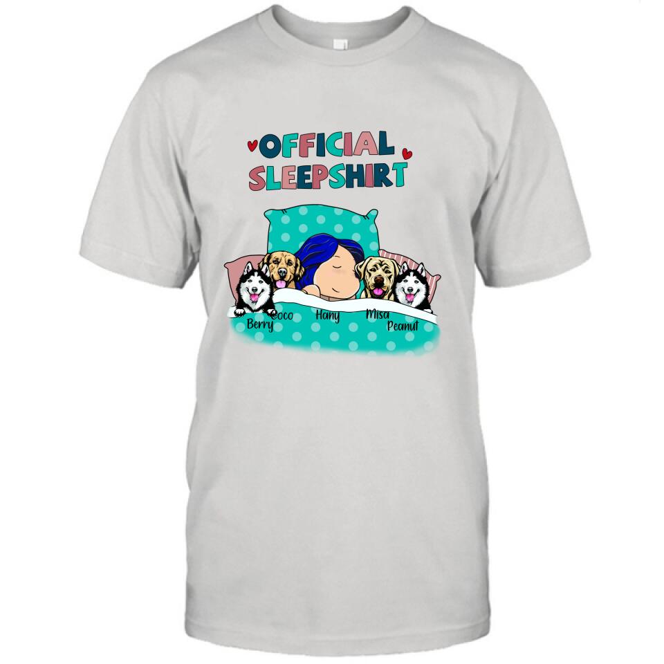Personalized Dog Shirt - Up to 4 Dogs - Dog Official Sleepshirt
