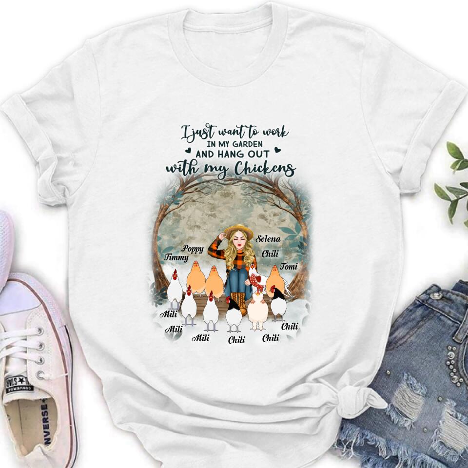 Personalized Just A Girl Who Loves Chickens Shirt - Girl With Up to 10 Chickens