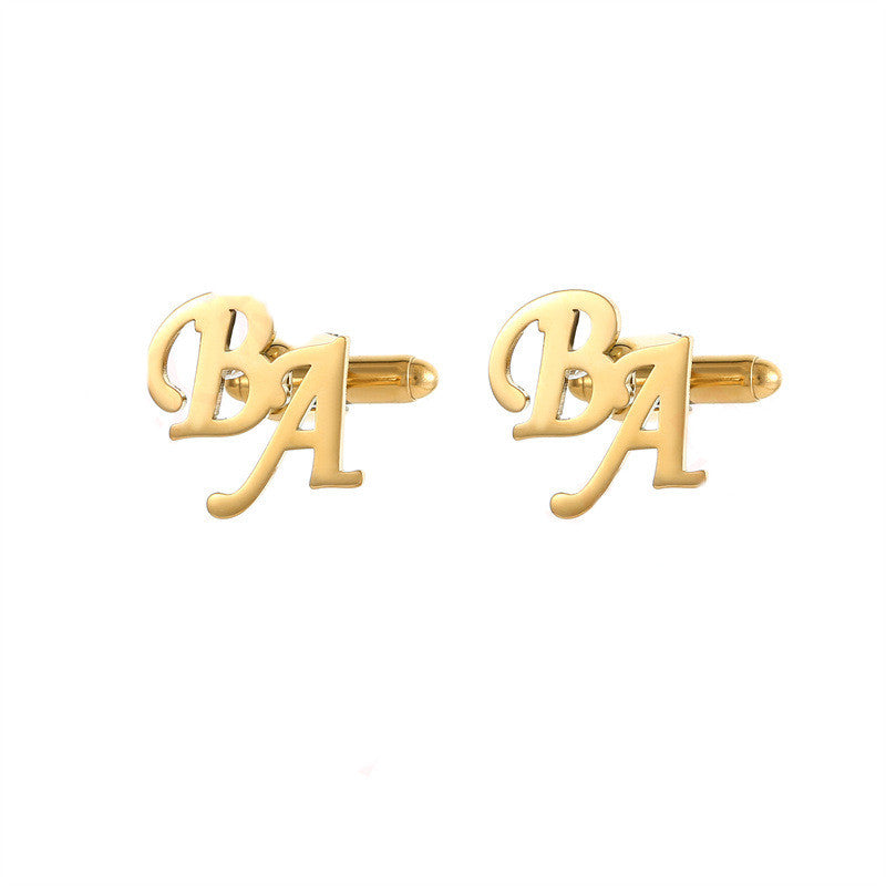 Fashionable DIY French Men's Stainless Steel Cufflinks