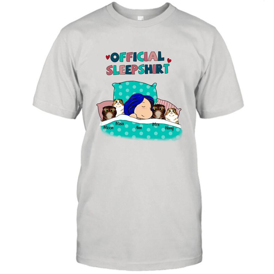 Personalized Cat Shirt - Up to 4 Cats - Cat Official Sleepshirt