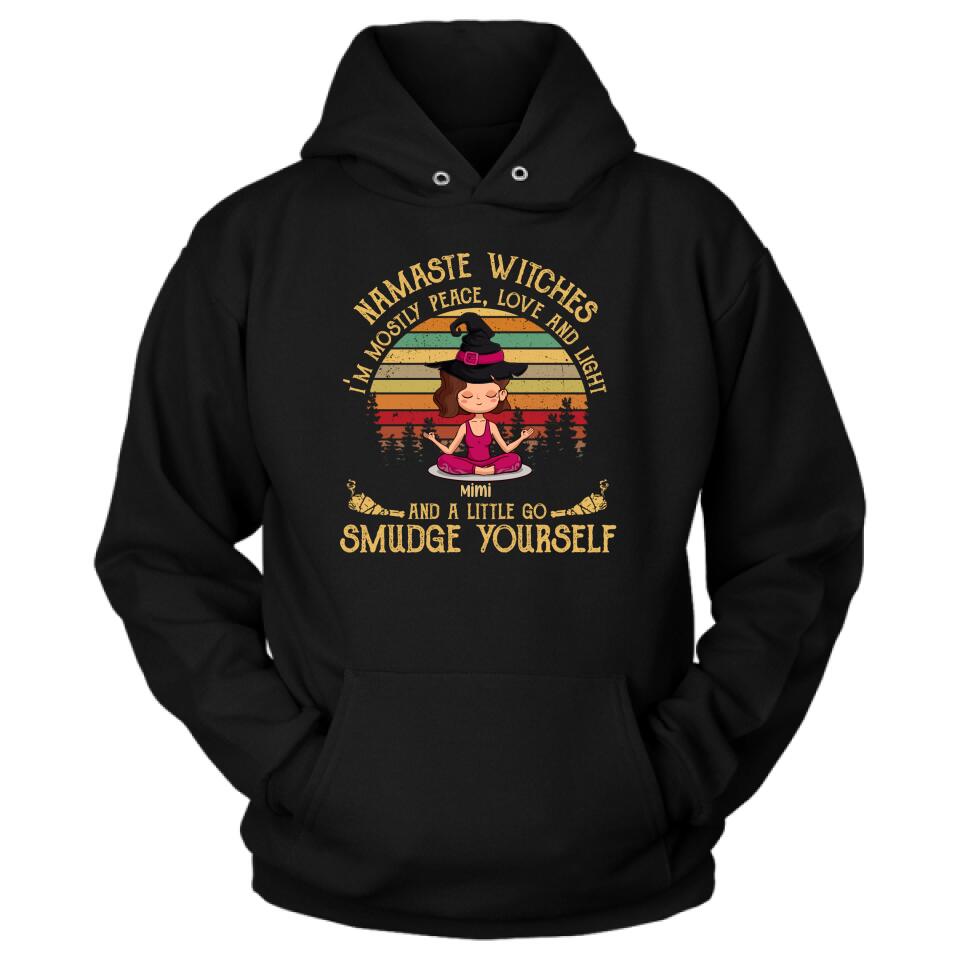 Personalized Yoga T-shirt - Gift For Yoga Lovers, Halloween - Namaste Witches