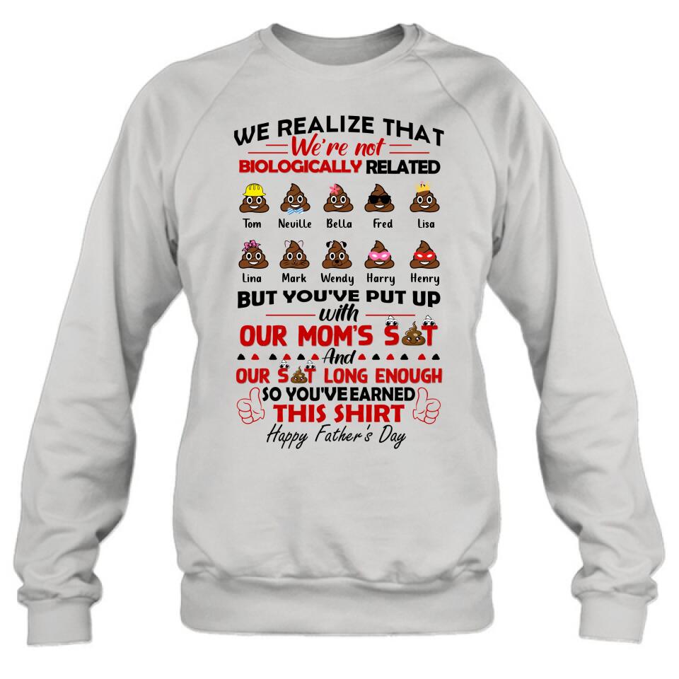 Personalized Step Dad Shirt - Up to 10 Kids - Gift Idea For Father's Day - Happy Father's Day