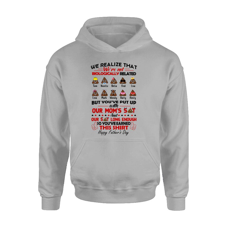 Personalized Step Dad Shirt - Up to 10 Kids - Gift Idea For Father's Day - Happy Father's Day