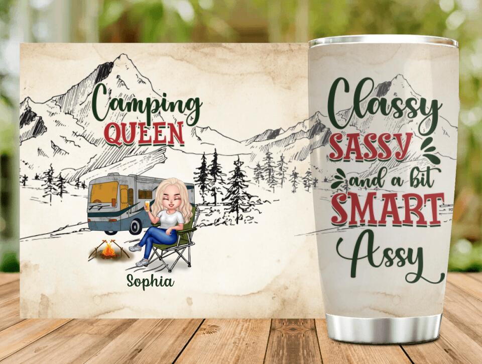 Personalized Camping Queen Tumbler - Gift Idea For Camping Lovers - Camping Queen Classy Sassy And A Bit Smart Assy
