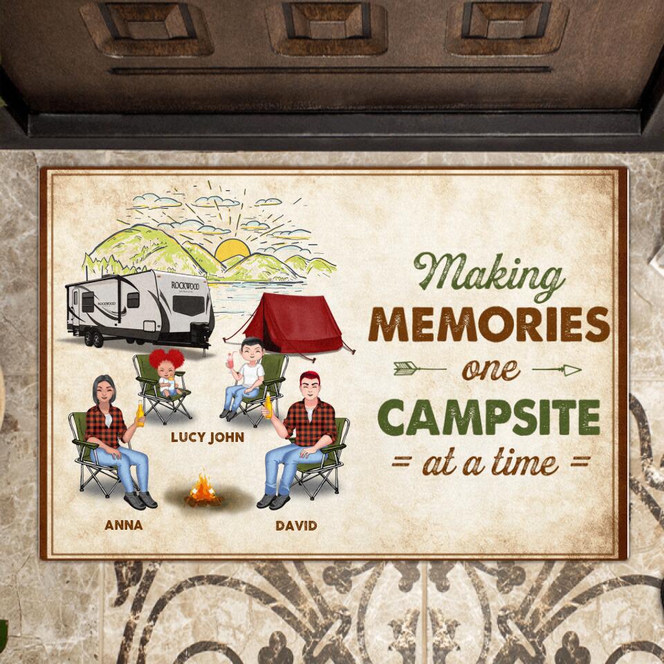 Personalized Camping Doormat - Gift Idea For Camping Lovers/Couple/Family - Making Memories One Campsite At A Time