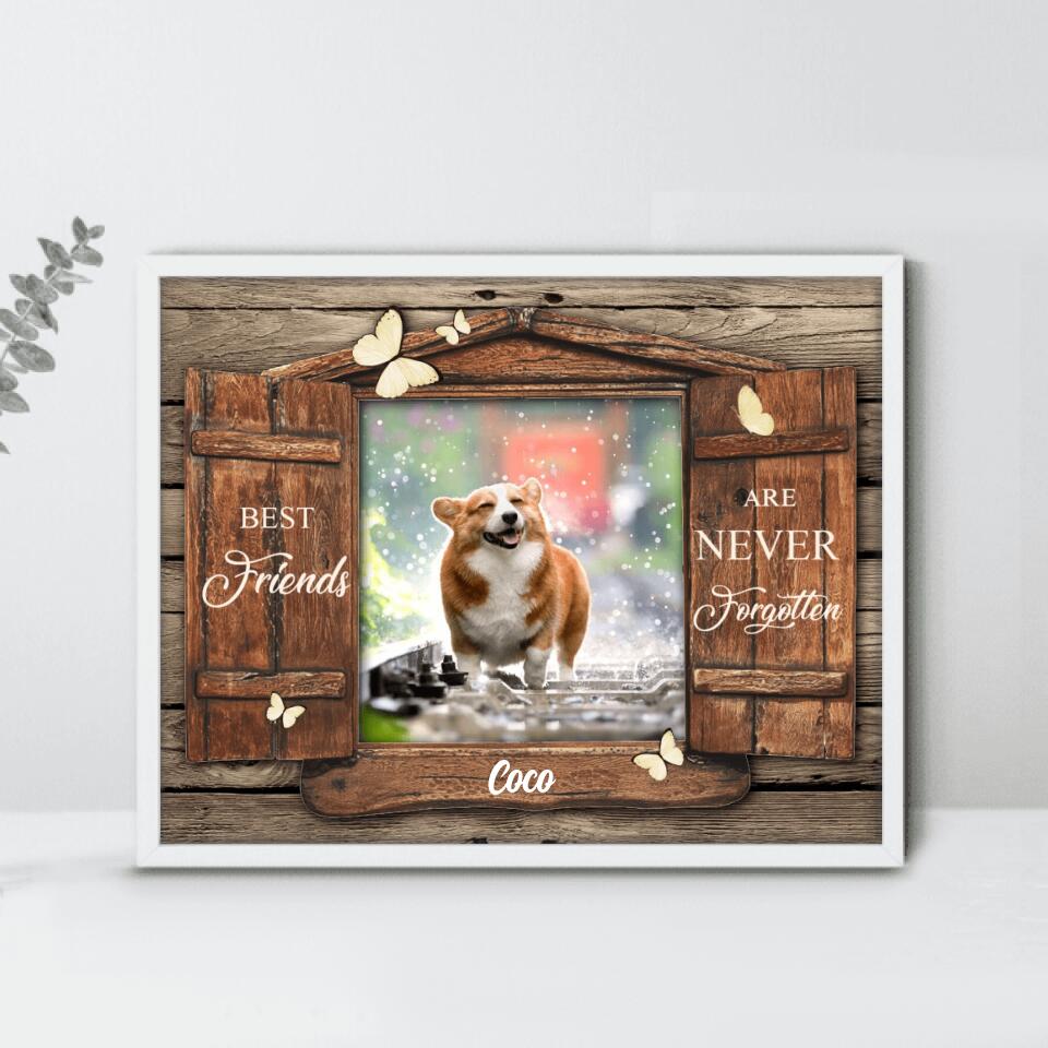 Personalized Memorial Pet Custom Photo Poster - Memorial Gift Idea - Best Friends Are Never Forgotten
