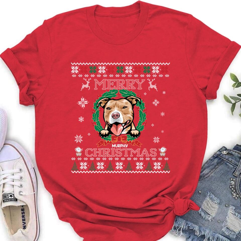 Personalized Dog Sweatshirt - Up to 5 Dogs - Best Gift For Dog Lover - Merry Christmas