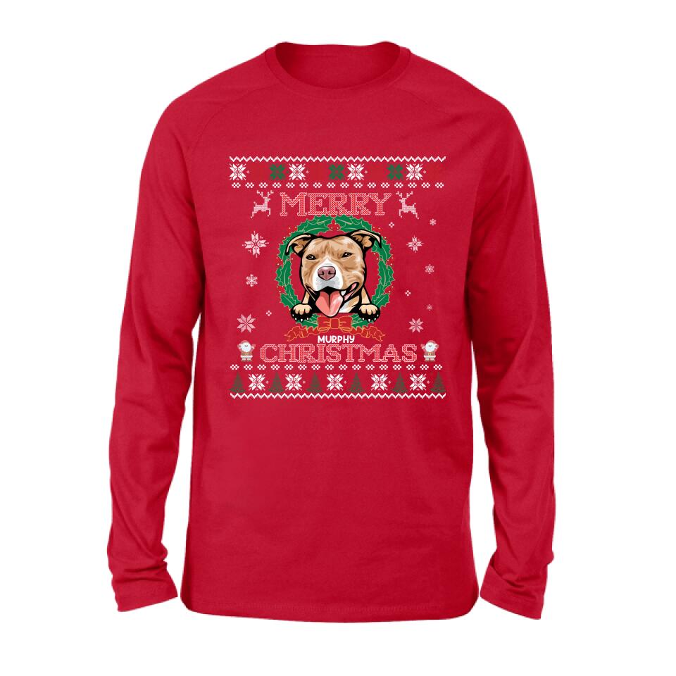 Personalized Dog Sweatshirt - Up to 5 Dogs - Best Gift For Dog Lover - Merry Christmas