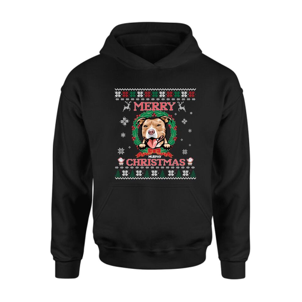Personalized Dog Sweatshirt - Up to 5 Dogs - Best Gift For Dog Lover - Merry Christmas