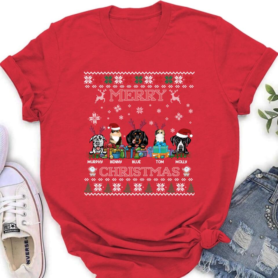 Personalized Pet Sweatshirt - Up to 5 Pets - Best Gift For Pet Lover - Merry Christmas