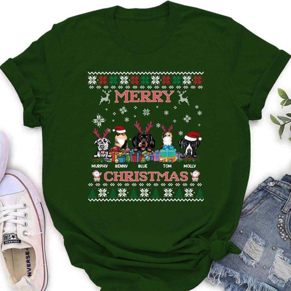 Personalized Pet Sweatshirt - Up to 5 Pets - Best Gift For Pet Lover - Merry Christmas