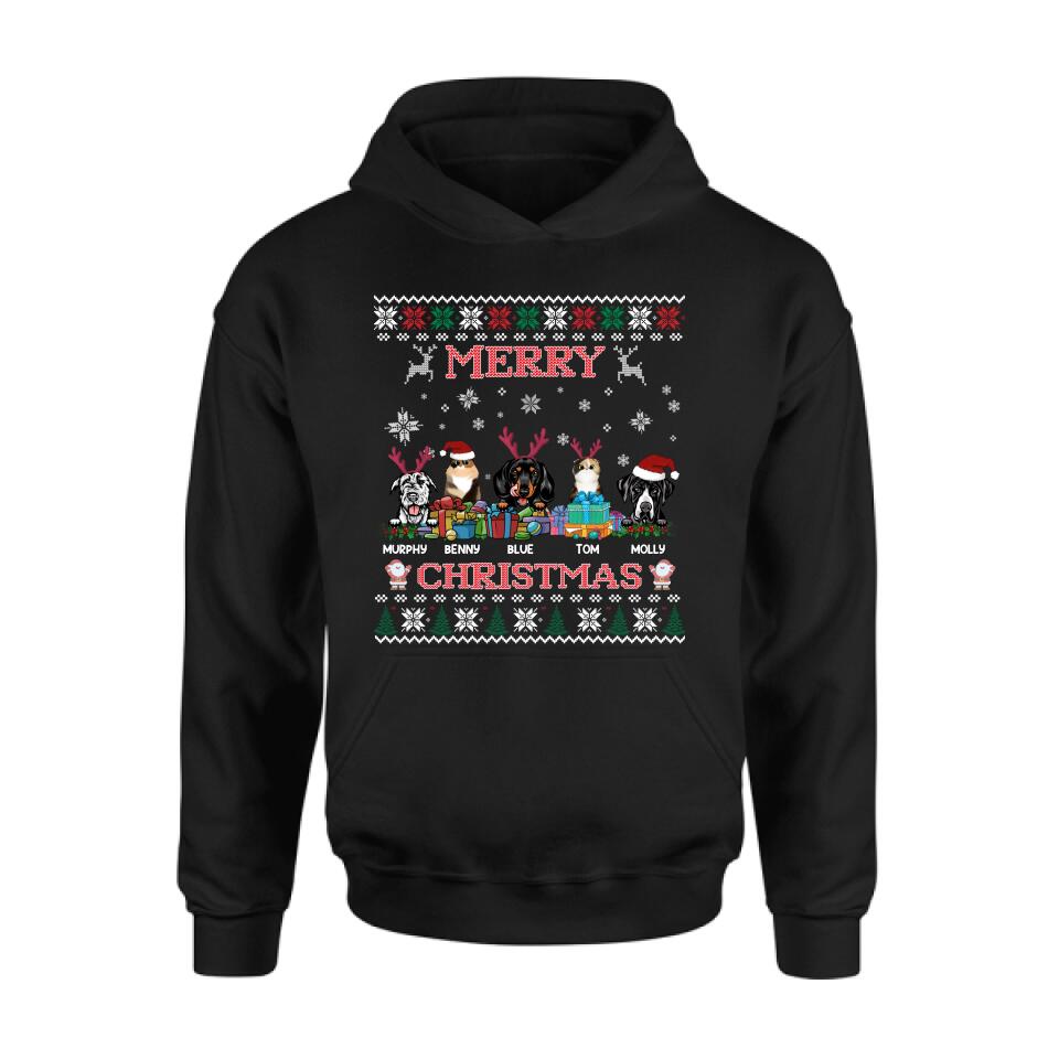 Personalized Pet Sweatshirt - Up to 5 Pets - Best Gift For Pet Lover - Merry Christmas