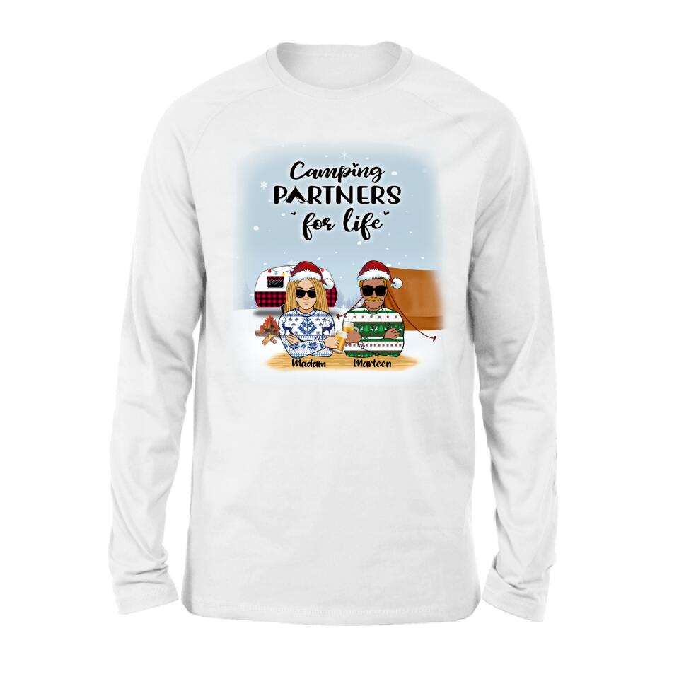 Personalized Camping Front View Sweater/T-shirt - Gift For Camping Lovers - Camping Partners For Life