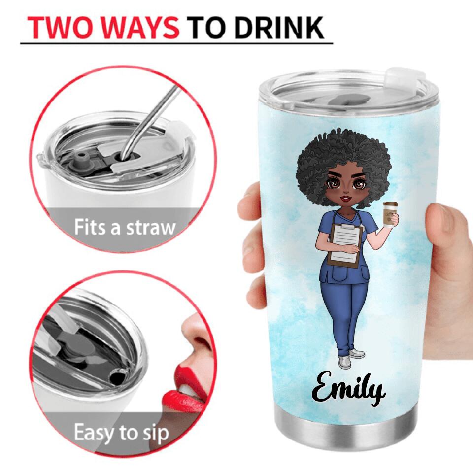 Personalized Nurse Tumbler - Gift Idea For Doctor, Nurse - Water Scrubs & Rubber Gloves