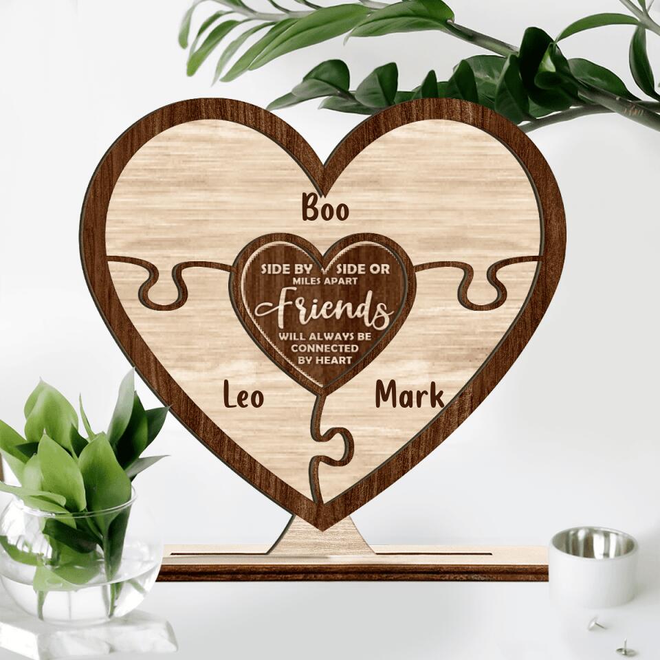 Personalized Friends Wooden Plaque - Gift Idea for Friends/Sisters - Besties Forever Never Apart Maybe In Distance But Never At Heart