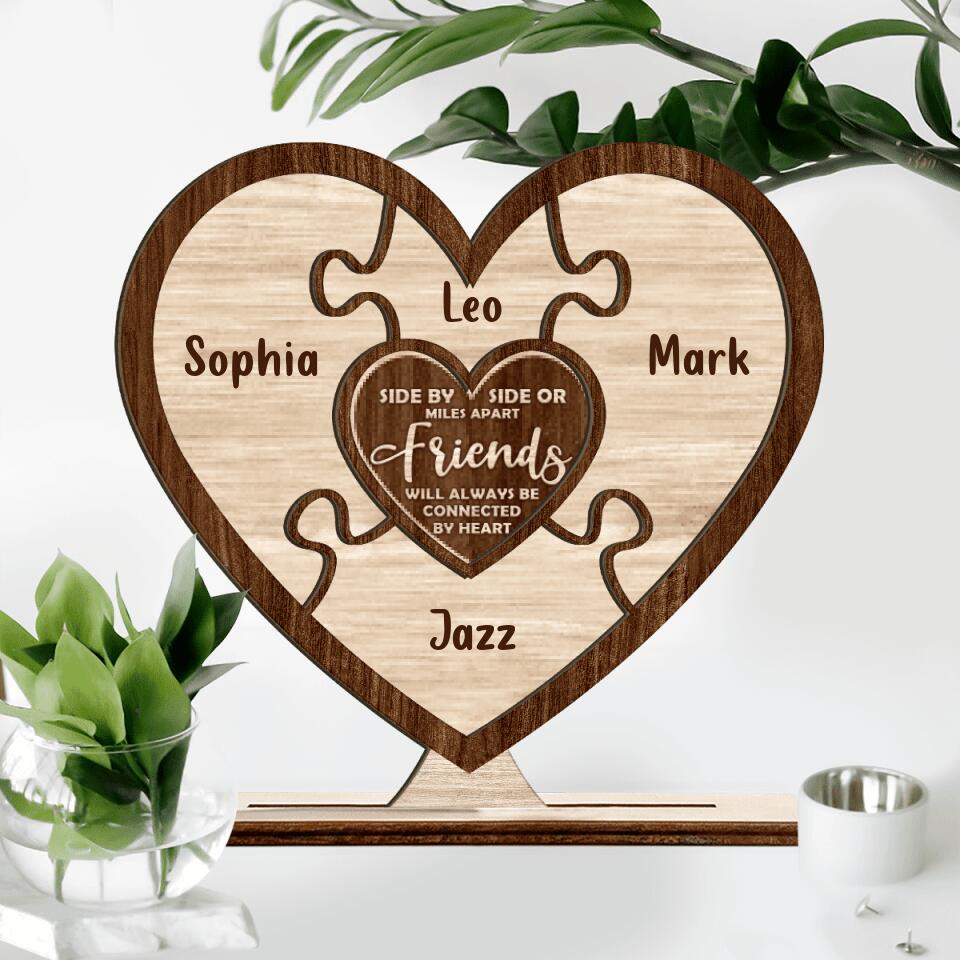 Personalized Friends Wooden Plaque - Gift Idea for Friends/Sisters - Besties Forever Never Apart Maybe In Distance But Never At Heart