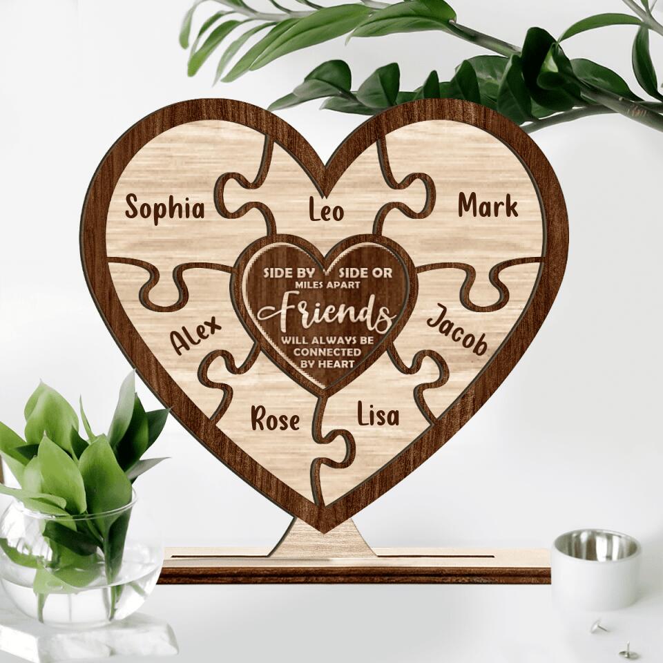 Personalized Friends Wooden Plaque - Gift Idea for Friends/Sisters - Besties Forever Never Apart Maybe In Distance But Never At Heart