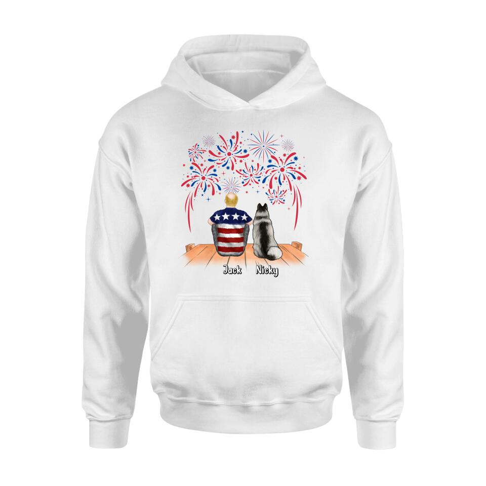 Personalized Independence Day Shirt - Family With Up to 4 Dogs/Cats - Gift Idea For Independence Day/Family/Dog/Cat Lover