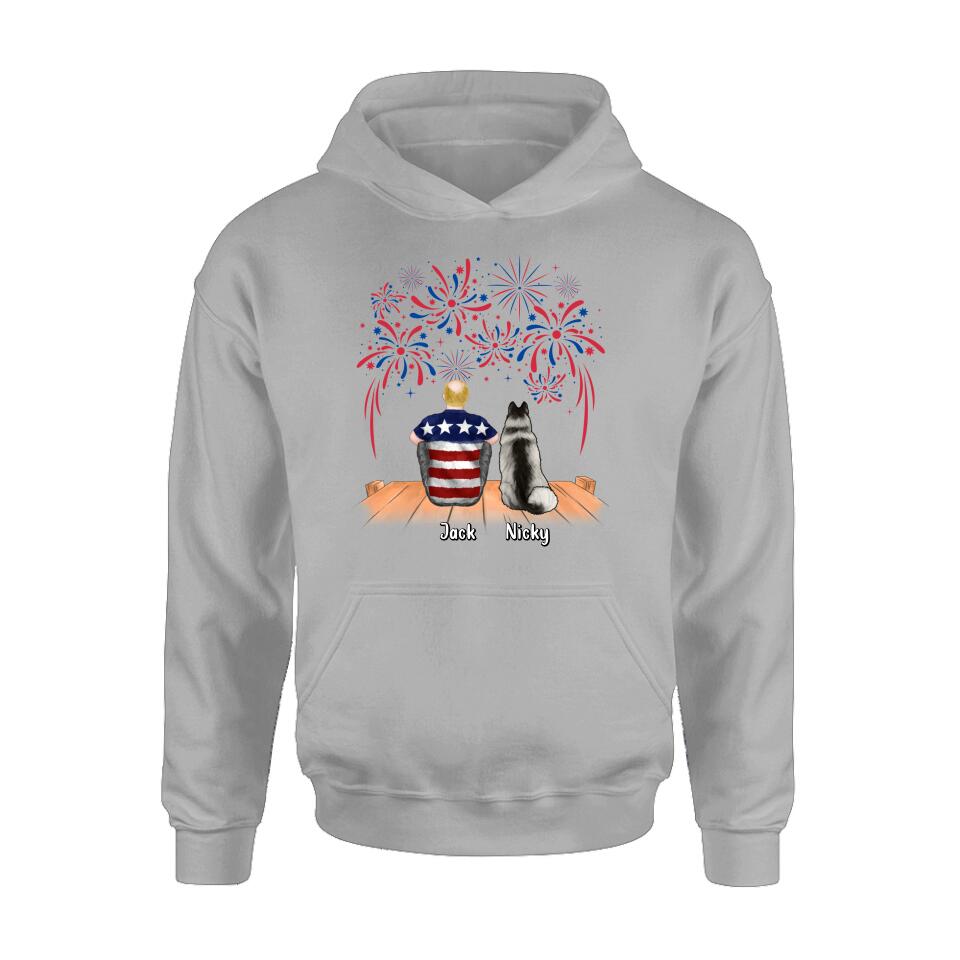 Personalized Independence Day Shirt - Family With Up to 4 Dogs/Cats - Gift Idea For Independence Day/Family/Dog/Cat Lover