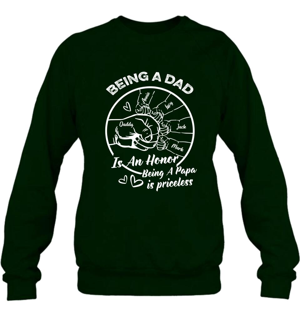Personalized Happy Father's Day Shirt - Gift Idea From Daughter/Son To Dad - Being A Dad Is An Honor