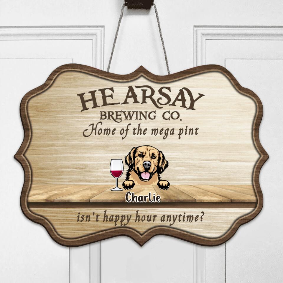 Personalized Dogs Rectangular Wooden Sign - Gift For Dog Lover - Hearsay Brewing co. Home Of The Mega Pint