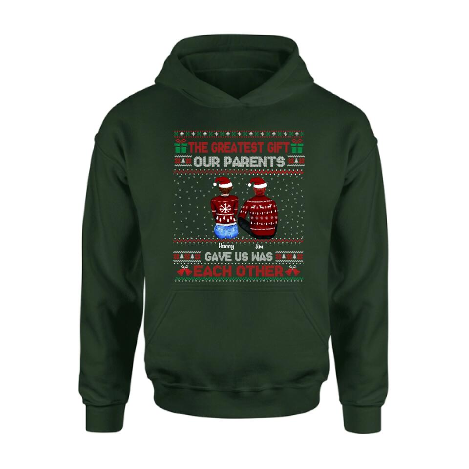 Personalized Siblings Shirt - Up to 6 People - Christmas Gift For Siblings - The Greatest Gift Our Parents Gave Us Was Each Other