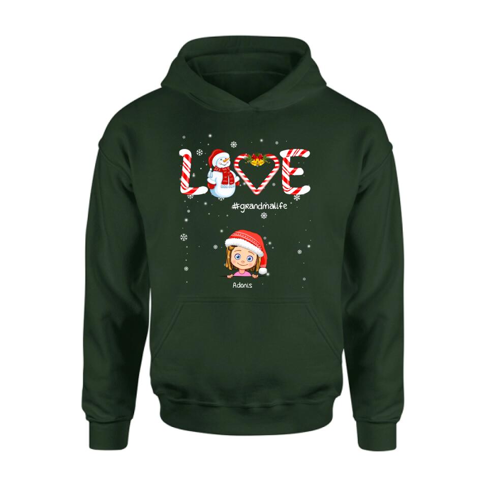 Personalized Christmas Grandmalife Sweatshirt/T-shirt/Hoodie - Up to 6 Kids - Gift Idea For Grandma, Mama