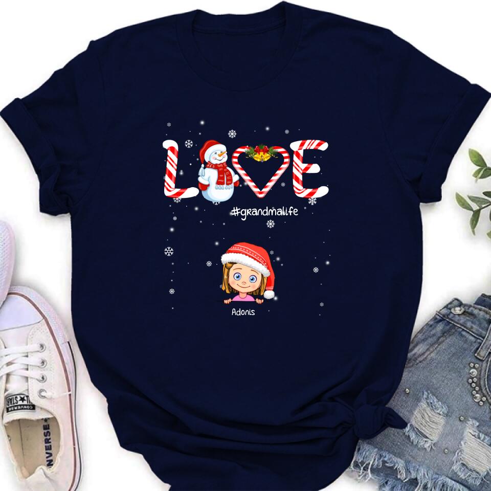 Personalized Christmas Grandmalife Sweatshirt/T-shirt/Hoodie - Up to 6 Kids - Gift Idea For Grandma, Mama