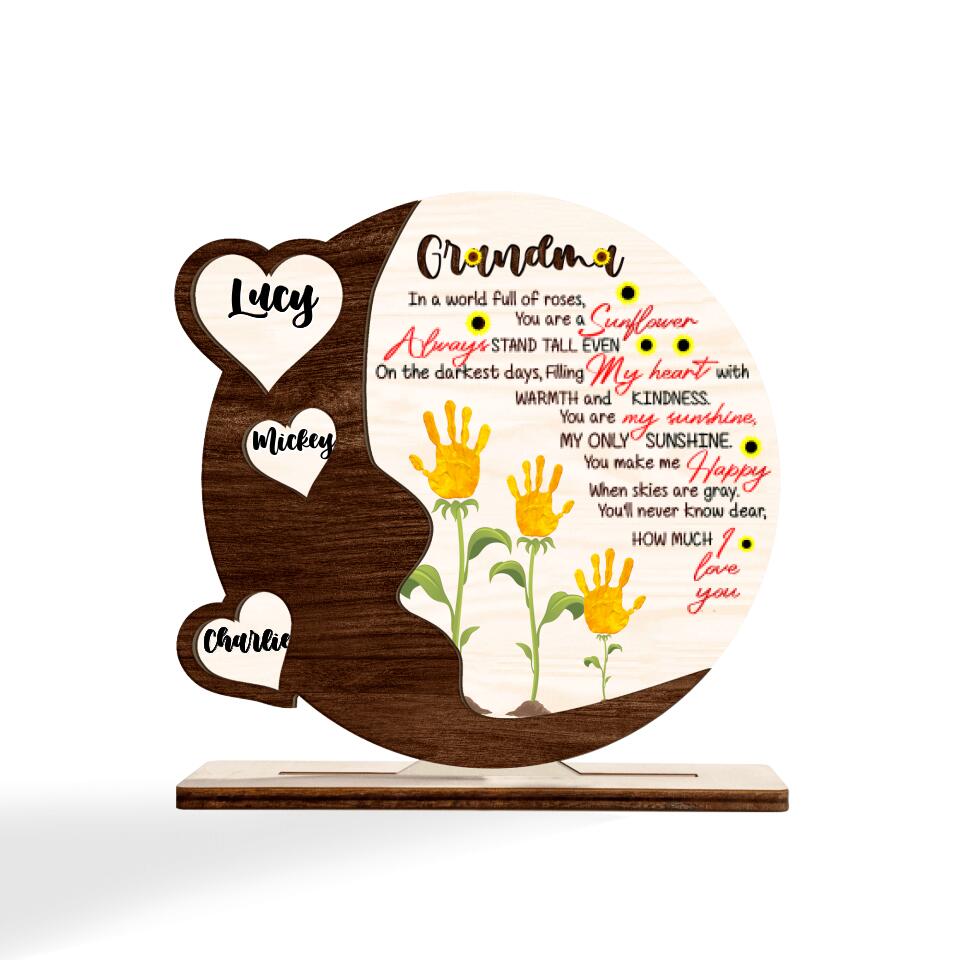 Personalized Mom Wooden Plaque - Up to 4 Kids - Gift Idea For Mother's Day - You Are A Sunflower
