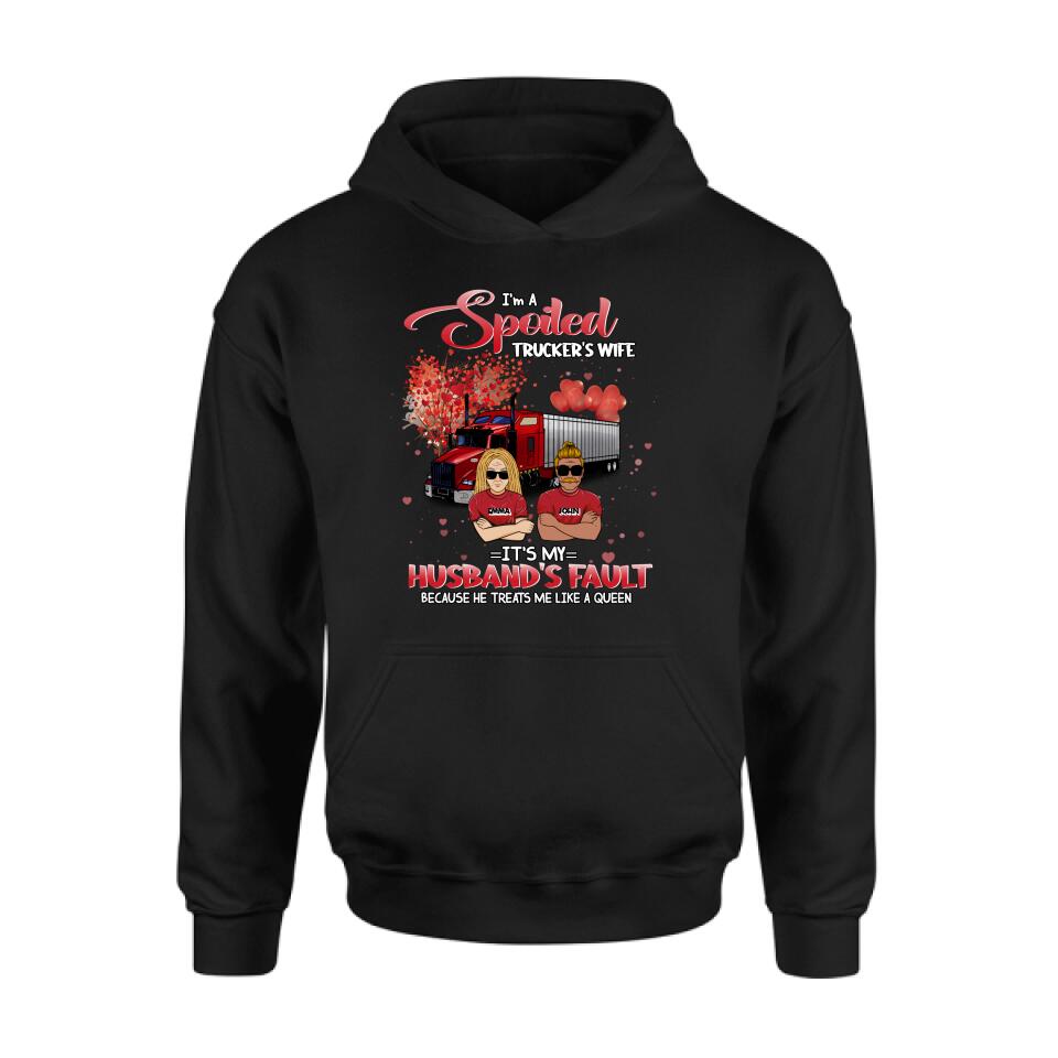Personalized Trucker Shirt - Gift Idea For Trucker/Couple - I'm A Spoiled Trucker's Wife