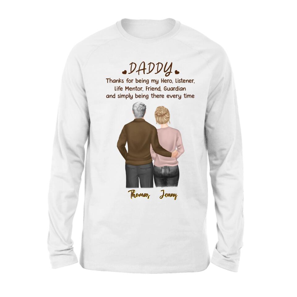 Personalized Daddy Shirt - Gift Idea For Family - Thanks For Being My Hero