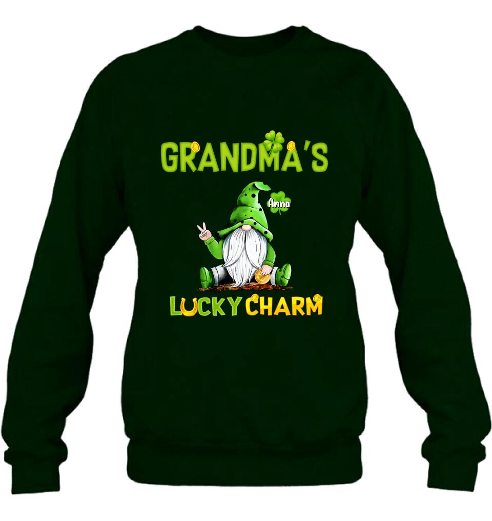 Personalized Shirt/Hoodie/Sweatshirt - Gift for Grandmother - Grandma's Lucky Charms - Up to 6 Grandkids