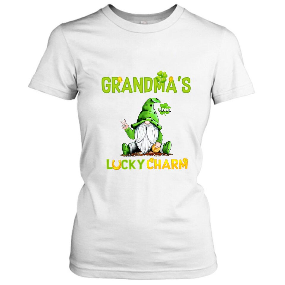 Personalized Shirt/Hoodie/Sweatshirt - Gift for Grandmother - Grandma's Lucky Charms - Up to 6 Grandkids