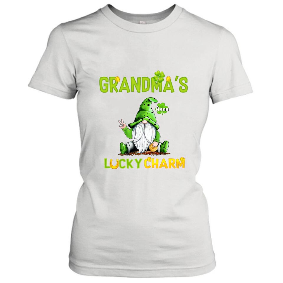 Personalized Shirt/Hoodie/Sweatshirt - Gift for Grandmother - Grandma's Lucky Charms - Up to 6 Grandkids