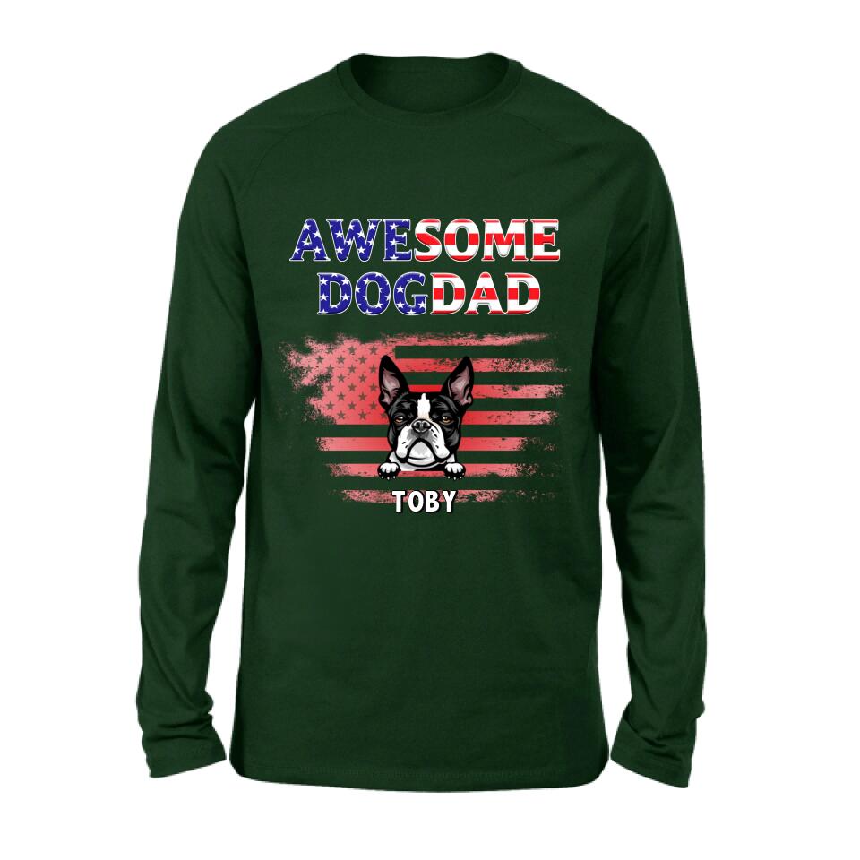 Personalized Dog Dad Shirt/Hoodie - Gift Idea For Father's Day/Dog Lovers - Up To 6 Dogs - Awesome Dog Dad