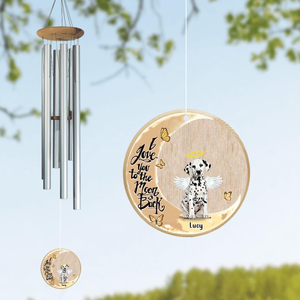 Custom Personalized Memorial Dog Wind Chime - Gift Idea For Dog Lover - I Love You To The Moon & Back