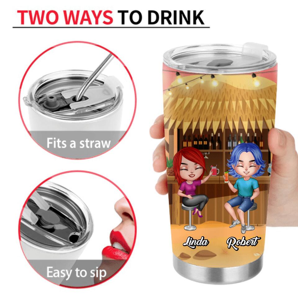 Personalized Siblings Tumbler - Up to 4 People - Gift Idea For Brother/Sister/Family - If I'm Drunk It's My Brother's Fault