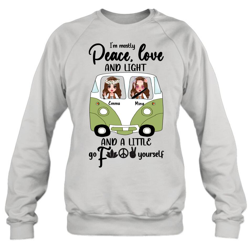 Personalized Hippie Girls T-Shirt/Long Sleeve/Sweatshirt/Pullover Hoodie - Gift For Hippies/Hodophiles/Friends - Stay Trippy Little Hippie