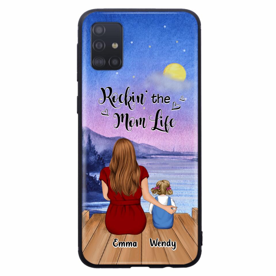 Custom Personalized Mom Phone Case - Mom With Upto 5 Children - Best Gift For Mother's Day/Family - Rockin' The Mom Life - Case for iPhone/Samsung