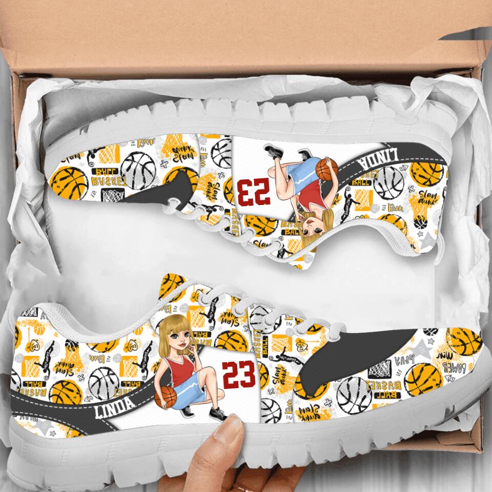 Personalized Basketball Girl Sneakers - Gift Idea For Basketball Lovers