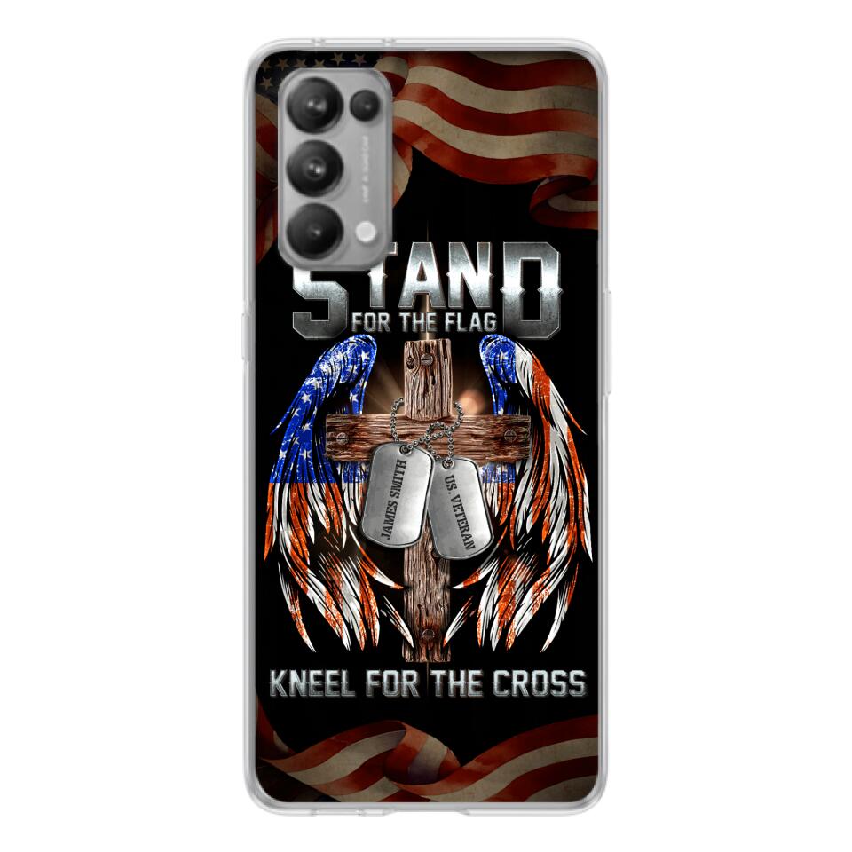 Custom Personalized U.S Veteran Phone Case - Gift Idea for Father/Veteran/ Independence Day - Stand For The Flag Kneel For The Cross - Case For Xiaomi, Oppo And Huawei