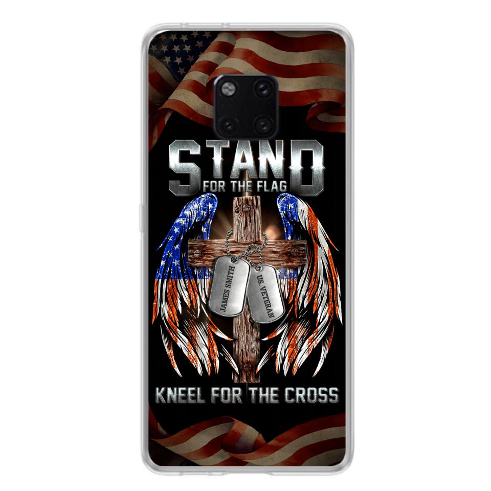 Custom Personalized U.S Veteran Phone Case - Gift Idea for Father/Veteran/ Independence Day - Stand For The Flag Kneel For The Cross - Case For Xiaomi, Oppo And Huawei